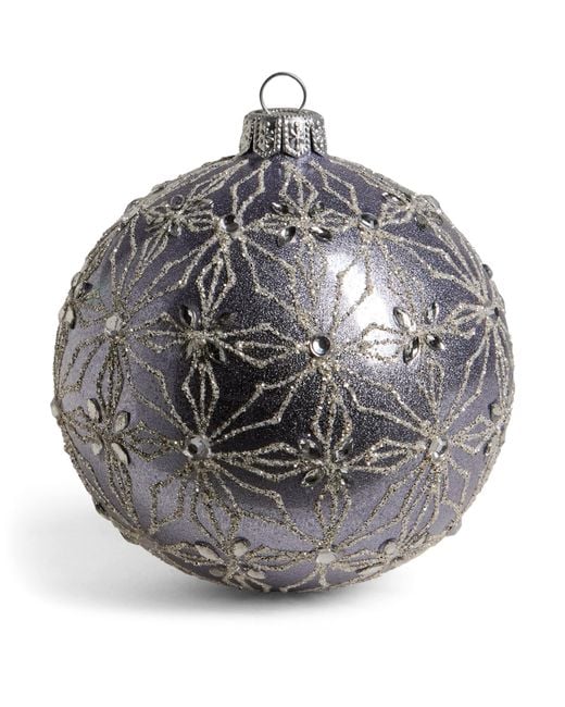 Harrods Metallic Glitter Snowflake Bauble