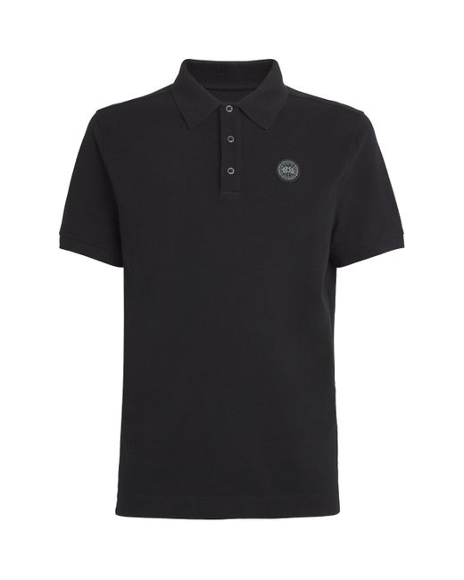 Canada Goose Black Cotton Logo Beckley Polo Shirt for men