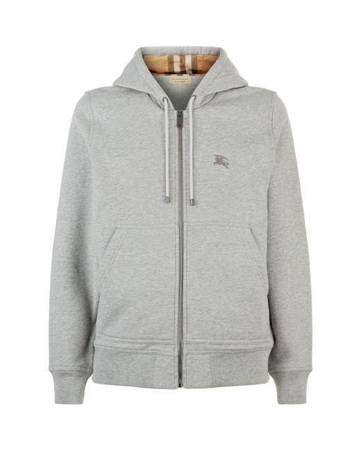 Burberry Gray Fordson Heathered Hoodie for men