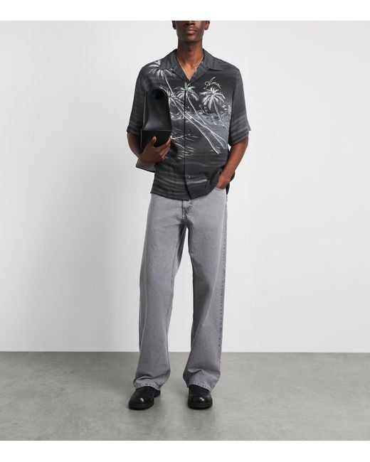 Amiri Black Palms Print Shirt for men