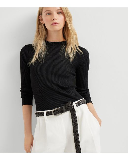 Brunello Cucinelli Black Cashmere-Blend Sparkle Sweater