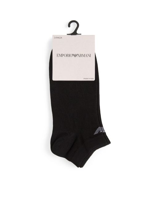 Emporio Armani White Cotton-Blend Logo Trainer Socks for men