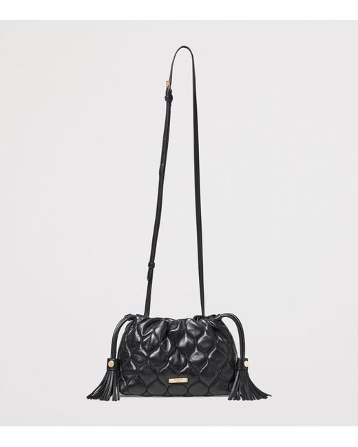 Aspinal Black Velvet Freida Top-Handle Bag