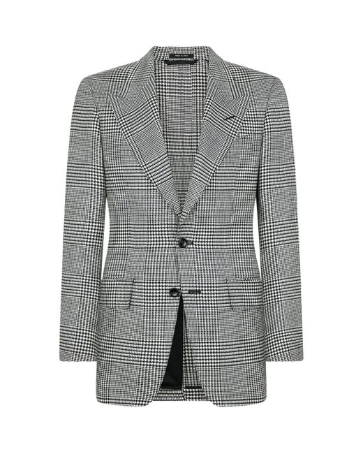 Tom Ford Gray Houndstooth Shelton Blazer for men