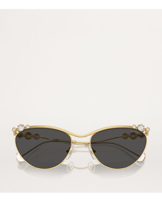 Swarovski Gray Metal Sk7017 Sunglasses