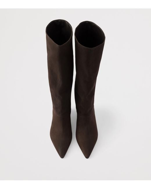 Prada Brown Suede Heeled Boots 40