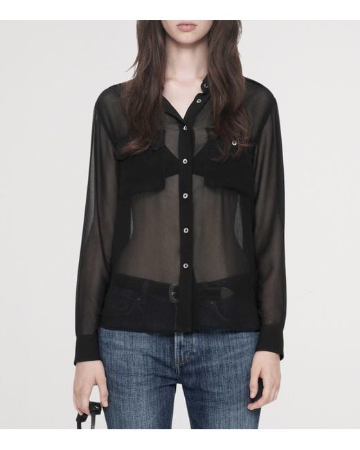 AllSaints Black Maven Shirt