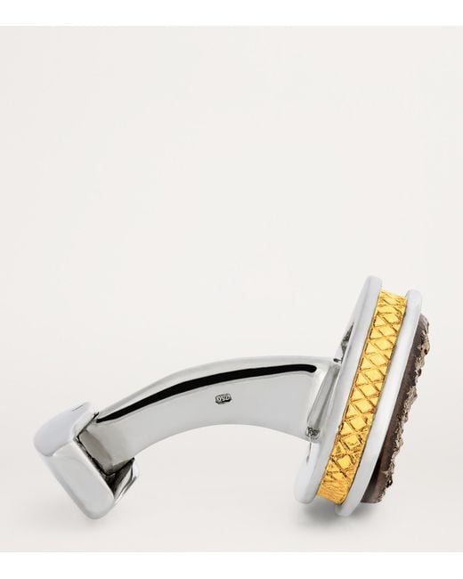 Tateossian Metallic Sterling And Drusy Cufflinks for men