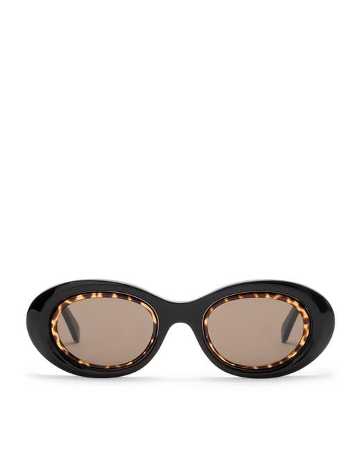 Loewe Brown Mini Anagram Oval Sunglasses