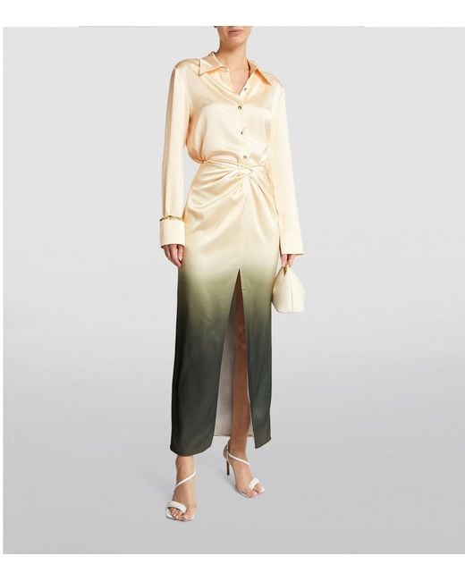 Nanushka Green Gradient Lianne Midi Skirt