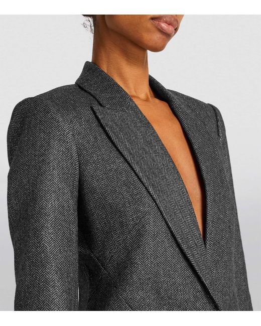 L'Agence Black Herringbone Chamberline Blazer