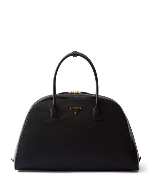Prada Black Large Re-Nylon Top-Handle Bag