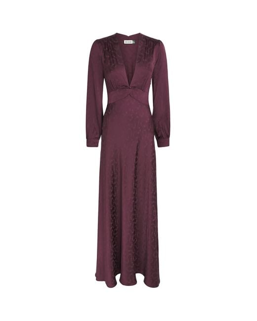 Rixo Purple Jacquard Emory Maxi Dress