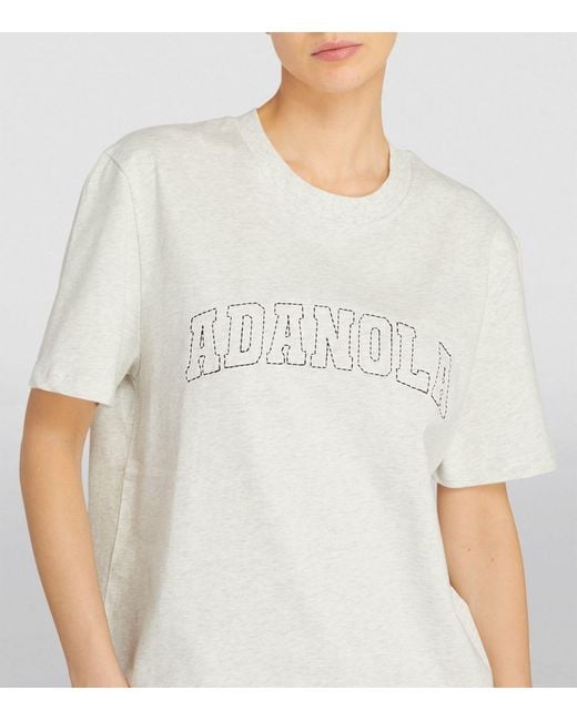 ADANOLA White Oversized Logo T-shirt