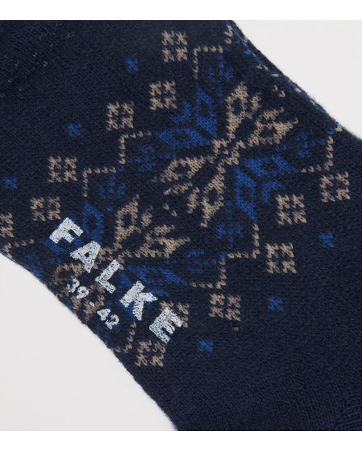 Falke Blue Wool-Cashmere Sky Limit Socks for men