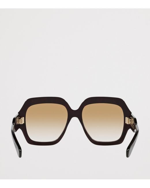 Chloé Brown Oversized Rectangle Sunglasses