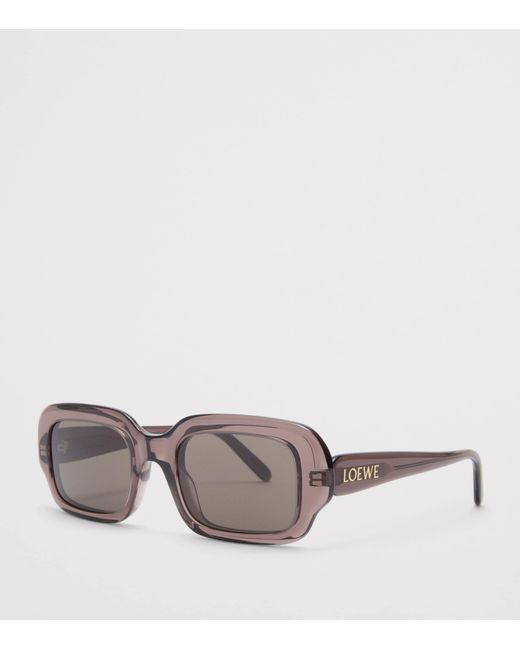 Loewe Gray Acetate Rectangular Slim Sunglasses