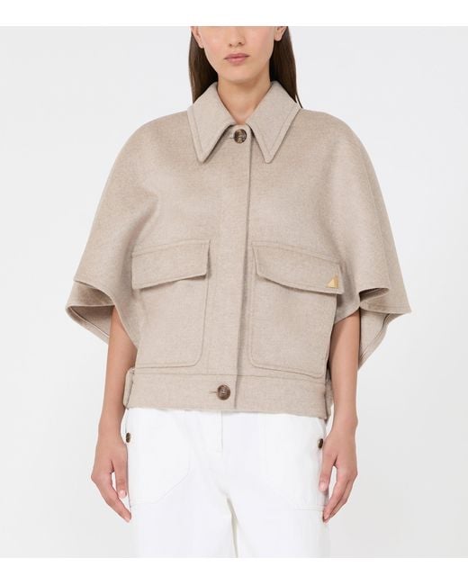 Max Mara Natural Cashmere Cape Jacket
