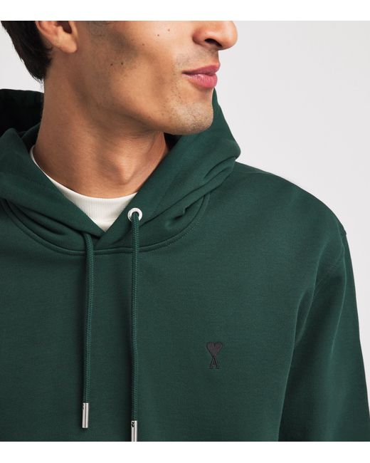 AMI Green Ami De Coeur Hoodie for men