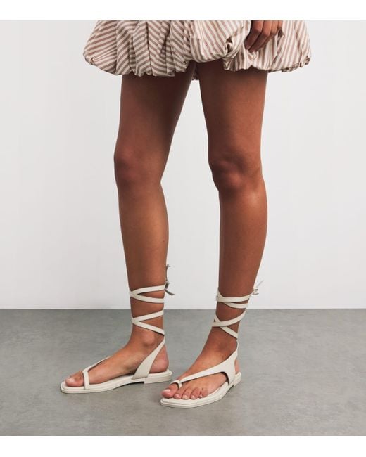 A.Emery Natural Leather Ankle-Wrap Heidi Sandals