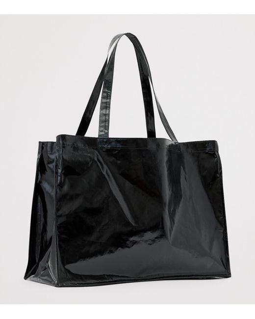AllSaints Black Large Laminated Tote Bag
