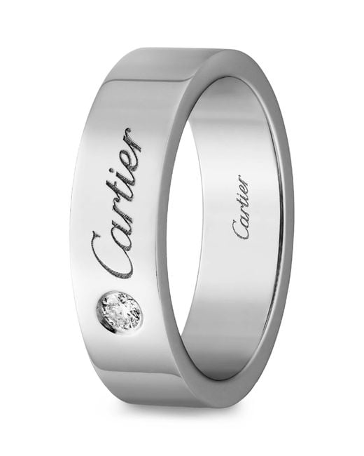 Cartier Gray Platinum And Diamond C De Wedding Band