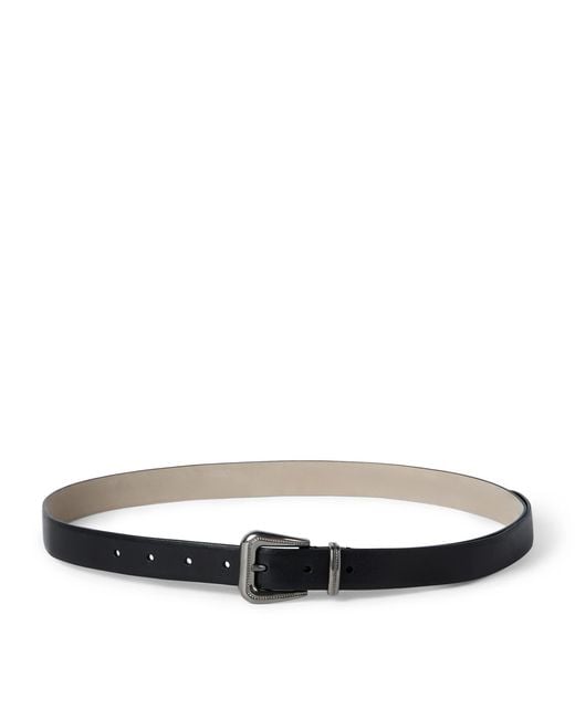 Brunello Cucinelli Black Leather Belt for men