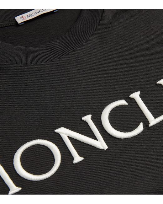 Moncler Black Embroidered Logo T-shirt