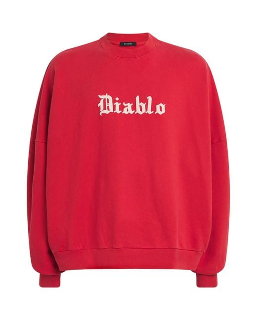 Willy Chavarria Red Cotton Diablo Hooligan Sweatshirt for men