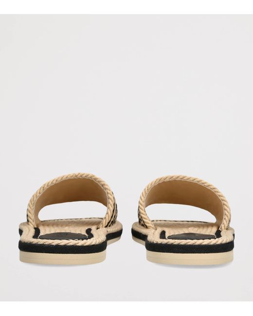 Chloé Brown Woven Logo Sandals