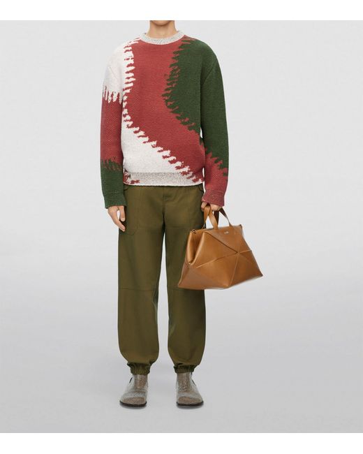 Loewe Green Tapered Cargo Trousers for men