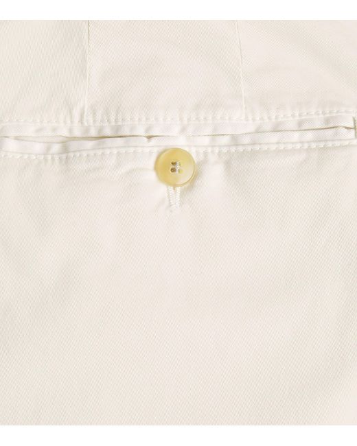 Canali White Stretch-Cotton Straight Chinos for men