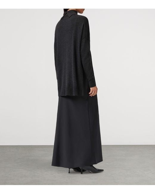 AllSaints Black Merino Wool Juno Sweater And Maxi Dress