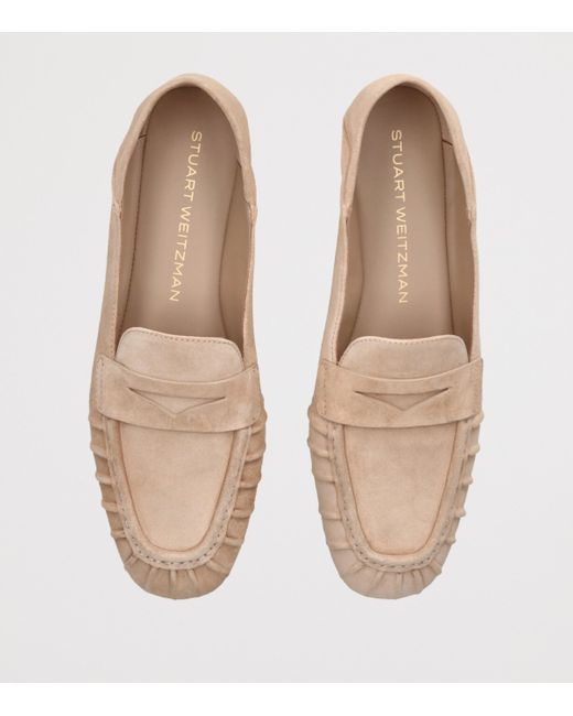 Stuart Weitzman Natural Suede Brooks Loafers