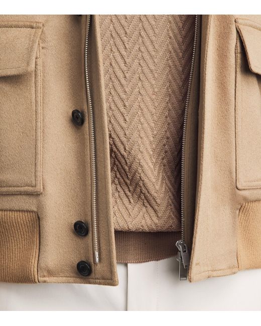 Eton of Sweden Natural Cotton Chevron-Knit Polo Sweater for men
