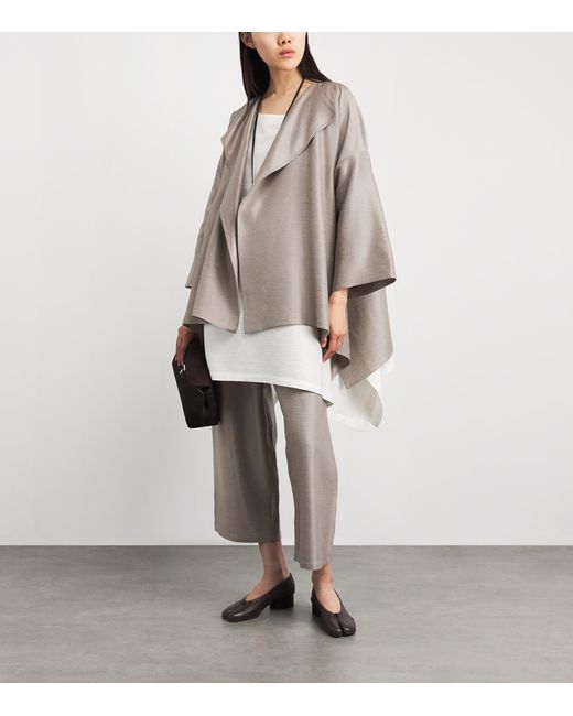 Eskandar Brown Silk Plissé Short Jacket