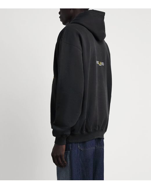 Represent Black Cotton Enemy Graphic Hoodie for men