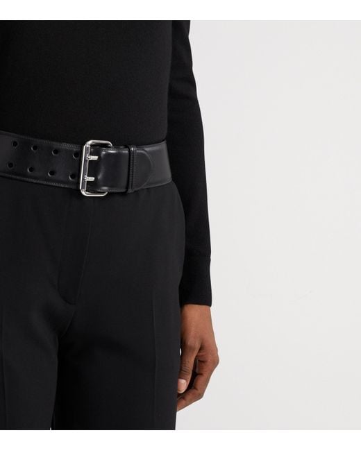 Ralph Lauren Black Calfskin Double-Prong Belt