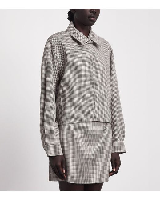 Rag & Bone Gray Wool Plaid Krista Bomber Jacket