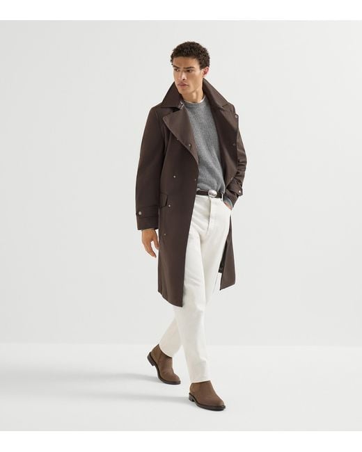 Brunello Cucinelli Gray Cashmere Ribbed Sweater for men