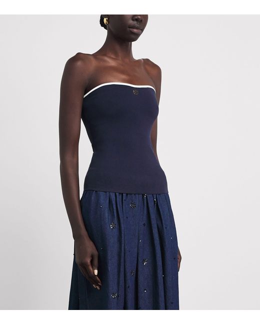 Maje Blue Logo-Plaque Bandeau Top
