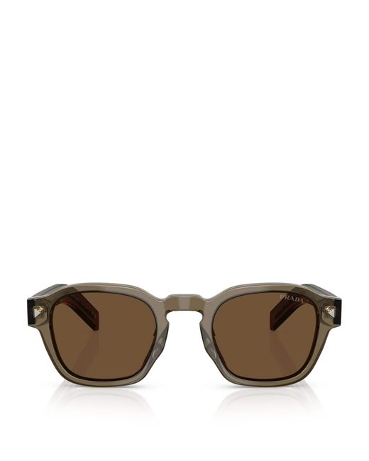 Prada Brown Acetate Phantos Sunglasses for men
