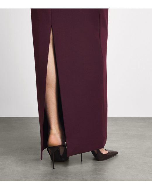 Solace London Purple Satin Lucine Maxi Dress