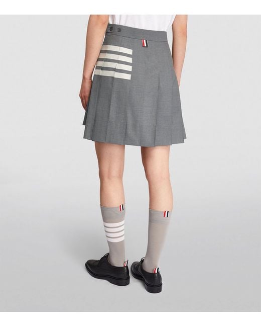 Thom Browne Gray Pleated Mini Skirt