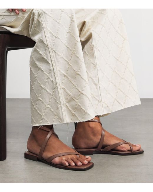 PAIGE Brown Leather Reese Sandals