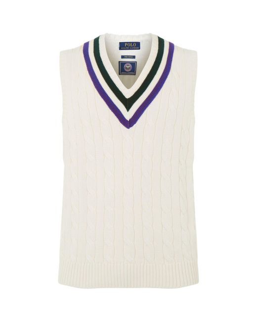 Polo Ralph Lauren Natural Wimbledon Knitted Vest for men