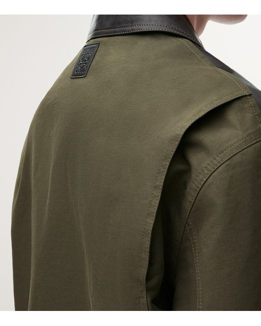 Loewe Black Hybrid Bomber Jacket In Nappa Calfskin And Cotton for men