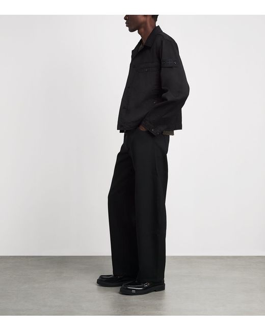 Stone Island Black Virgin Wool-Cotton Gabardine-Tc_S.I. Ghost Jacket for men