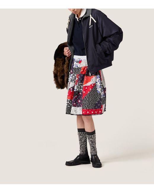 Miu Miu Blue Reversible Bomber Jacket