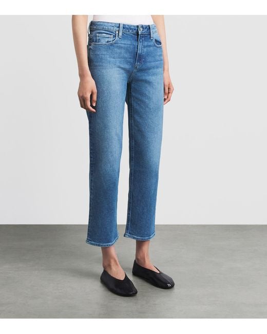 PAIGE Blue Mason Ankle Mid-Rise Straight Jeans